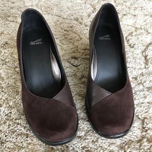 Dansko Brown Leather and Suede Heels